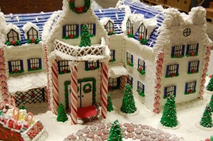 gingerbread house with candy decorations