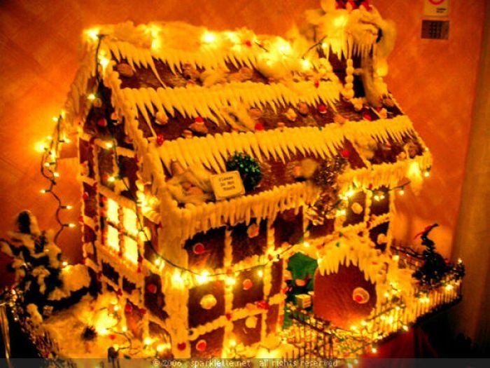 gingerbread house with candy decorations