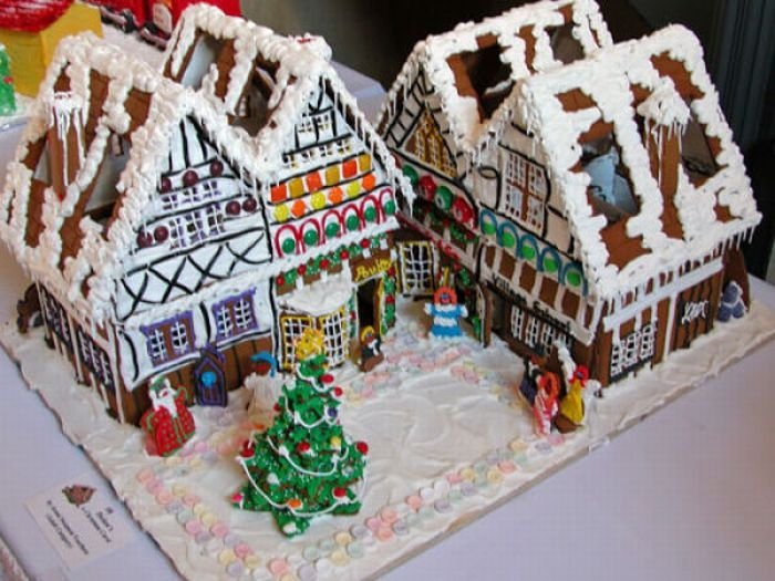 gingerbread house with candy decorations