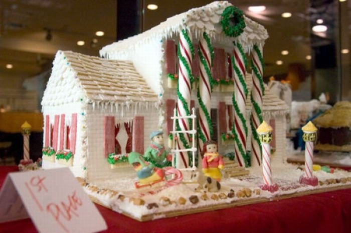 gingerbread house with candy decorations