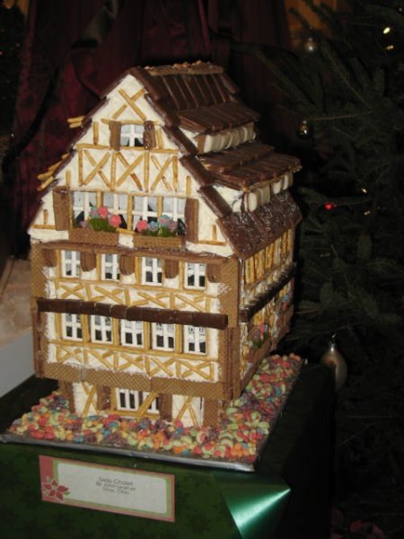 gingerbread house with candy decorations