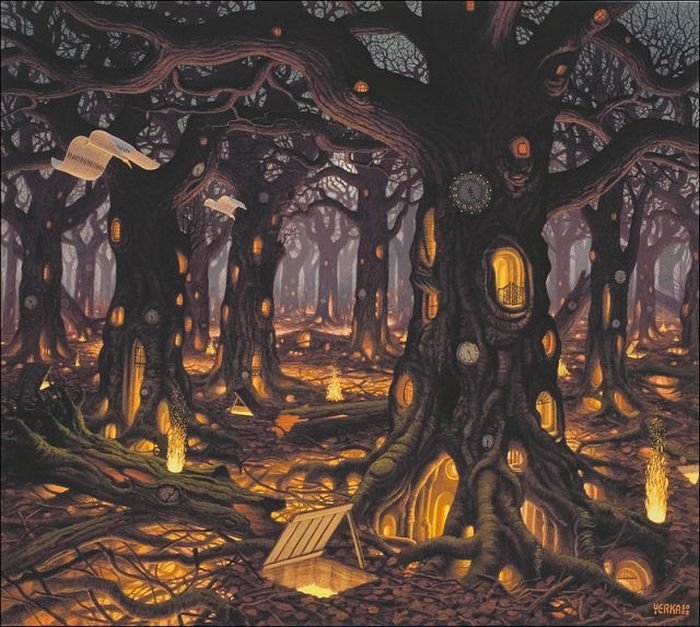 Cartoon worlds by  Jacek Yerka