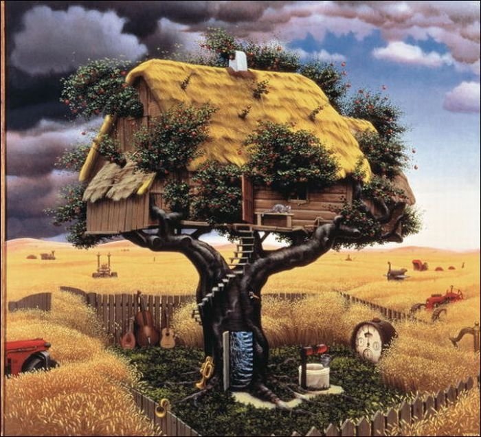 Cartoon worlds by  Jacek Yerka