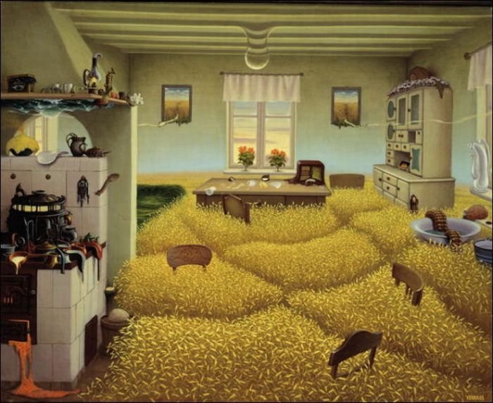 Cartoon worlds by  Jacek Yerka