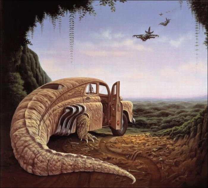 Cartoon worlds by  Jacek Yerka