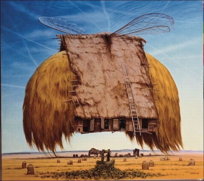 Cartoon worlds by  Jacek Yerka