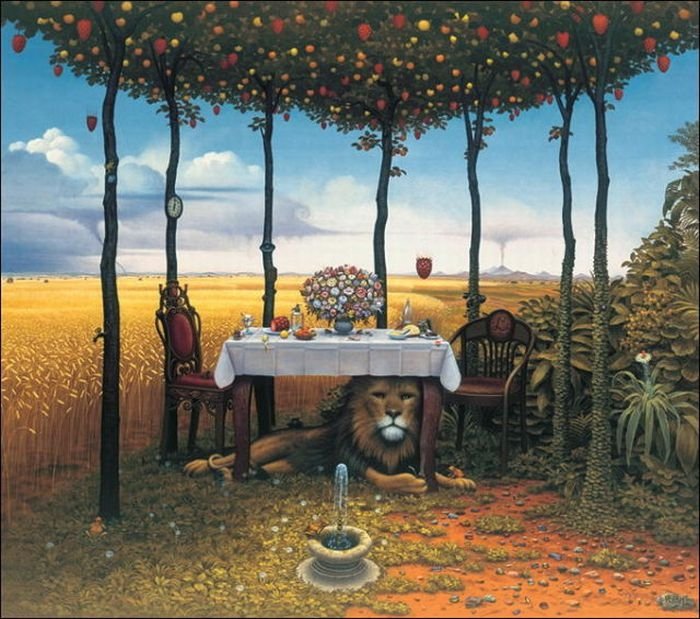 Cartoon worlds by  Jacek Yerka