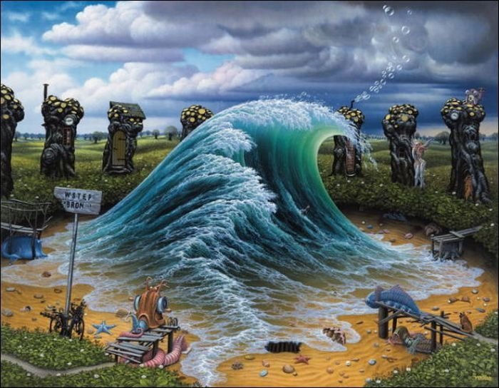 Cartoon worlds by  Jacek Yerka