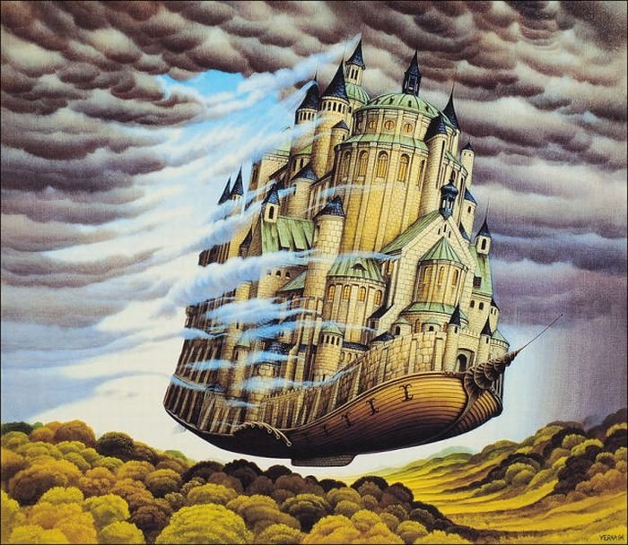 Cartoon worlds by  Jacek Yerka