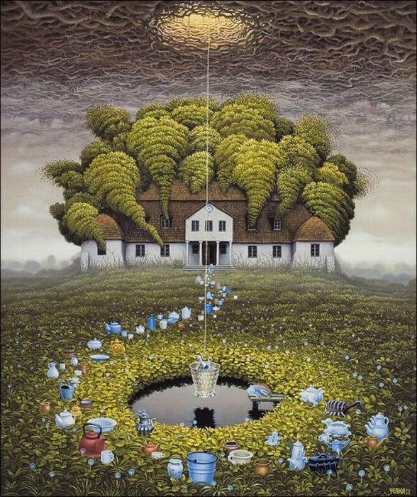 Cartoon worlds by  Jacek Yerka