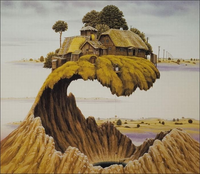 Cartoon worlds by  Jacek Yerka