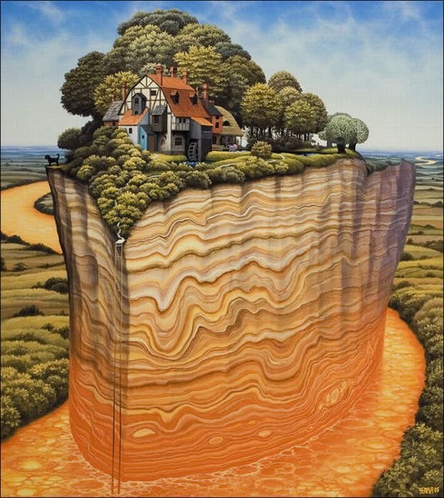 Cartoon worlds by  Jacek Yerka