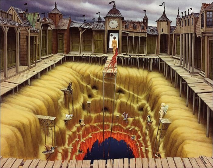 Cartoon worlds by  Jacek Yerka