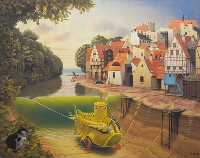 Cartoon worlds by  Jacek Yerka