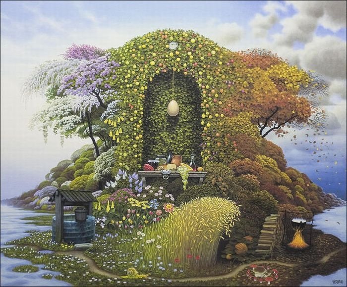 Cartoon worlds by  Jacek Yerka