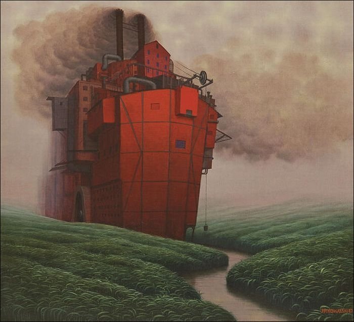 Cartoon worlds by  Jacek Yerka