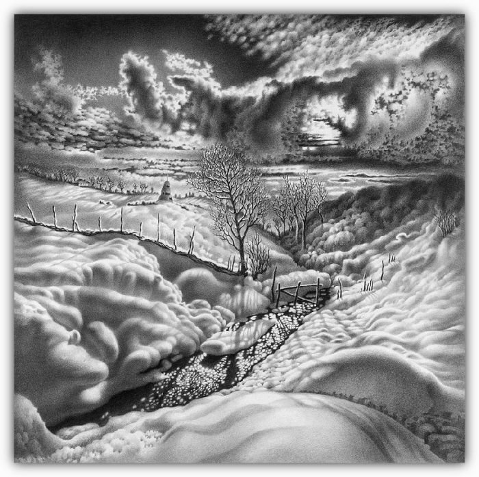 winter pencil drawing