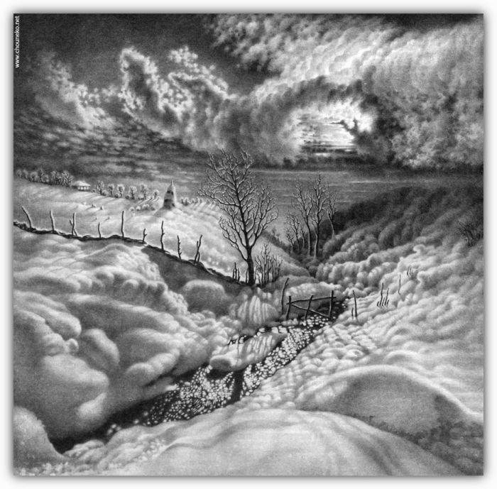 winter pencil drawing