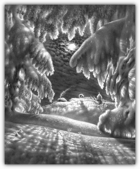 winter pencil drawing