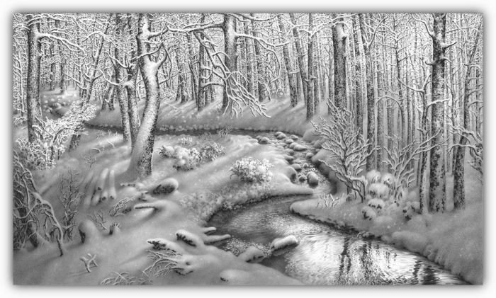 winter pencil drawing