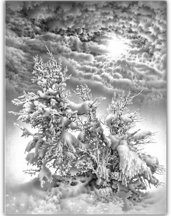 winter pencil drawing