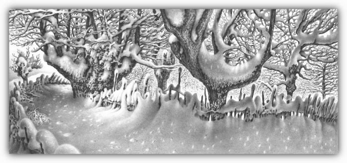 winter pencil drawing