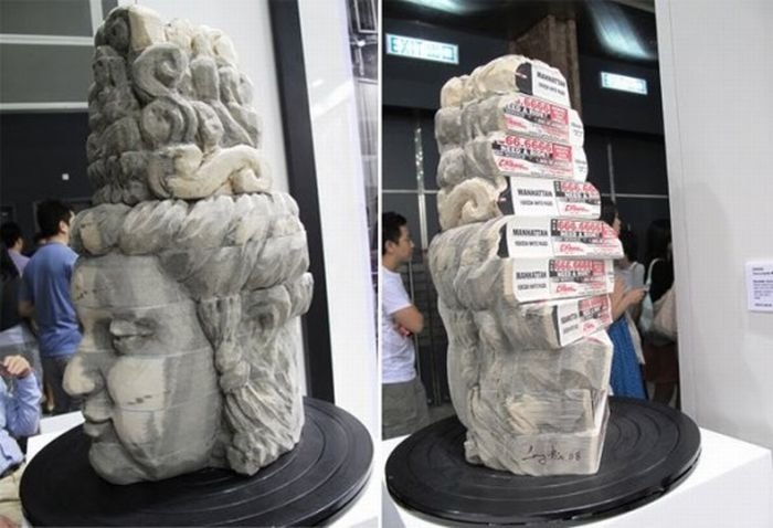 Book carvings by Long Bin-Chen