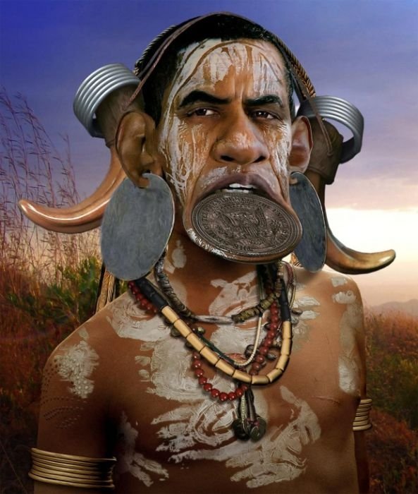 Caricature of US president Barack Hussein Obama II
