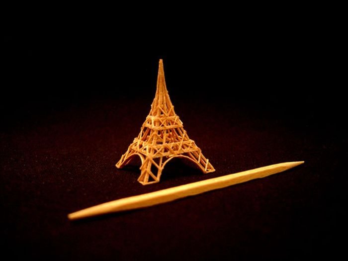 one toothpick tiny sculpture