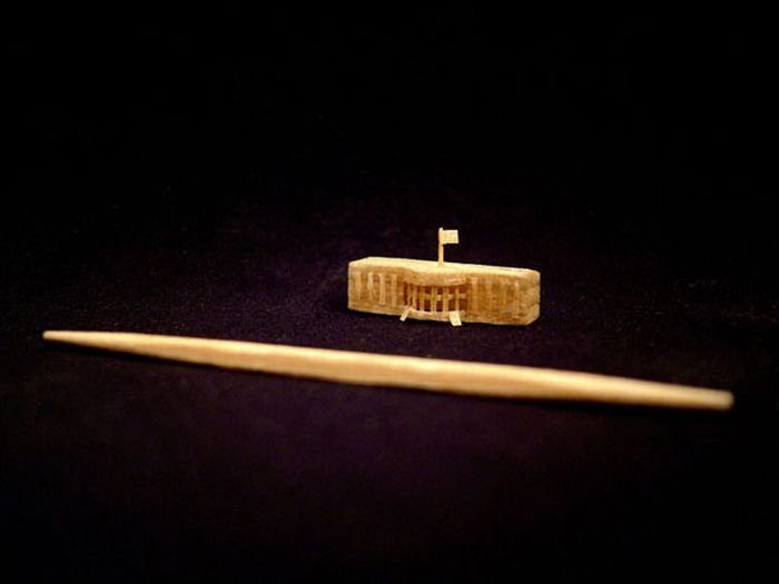 one toothpick tiny sculpture