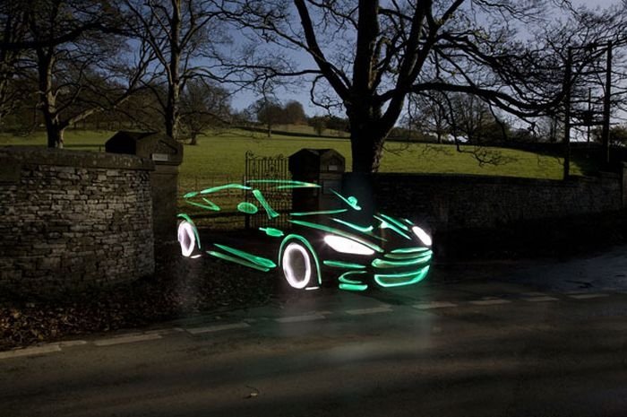 Light graffiti, London, United Kingdom