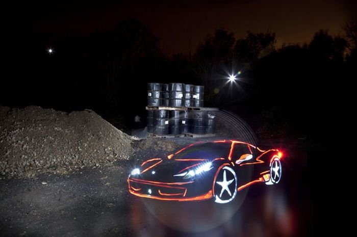 Light graffiti, London, United Kingdom