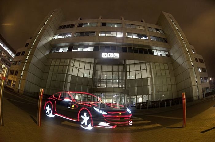 Light graffiti, London, United Kingdom