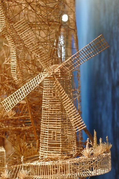 Rolling Through the Bay toothpick sculpture by Scott Weaver