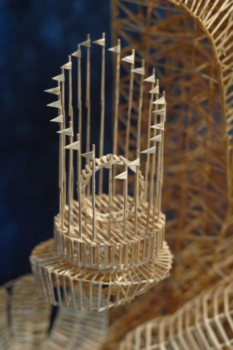 Rolling Through the Bay toothpick sculpture by Scott Weaver