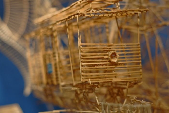 Rolling Through the Bay toothpick sculpture by Scott Weaver