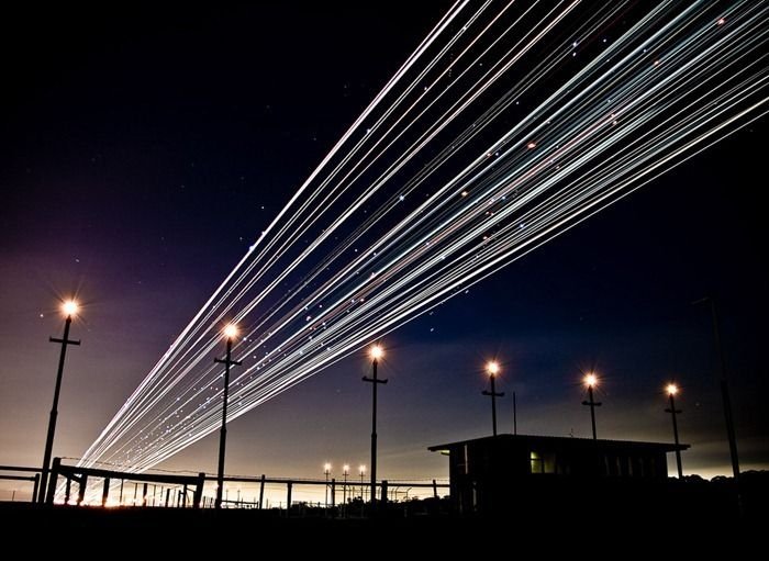 airplane long exposure photo