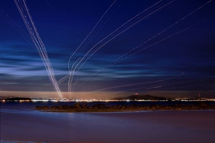 airplane long exposure photo