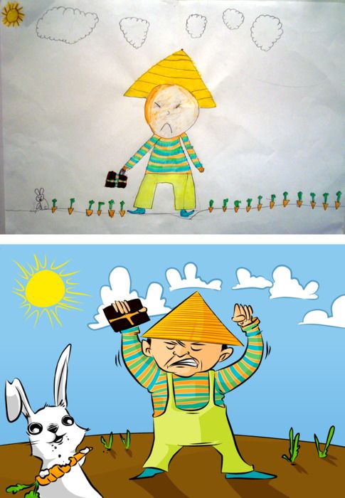 Re-imagining kids' drawings by Garrett Miller