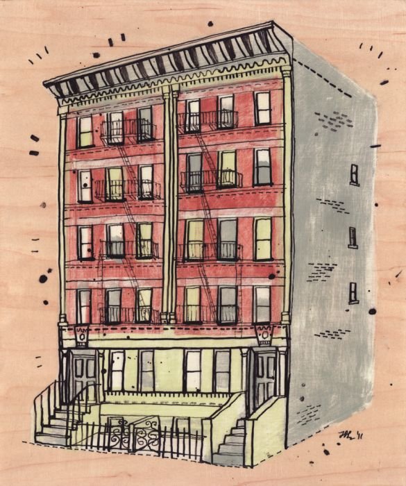 Buildings in New York City, illustration by James Gulliver Hancock