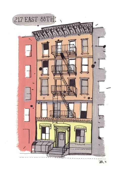 Buildings in New York City, illustration by James Gulliver Hancock