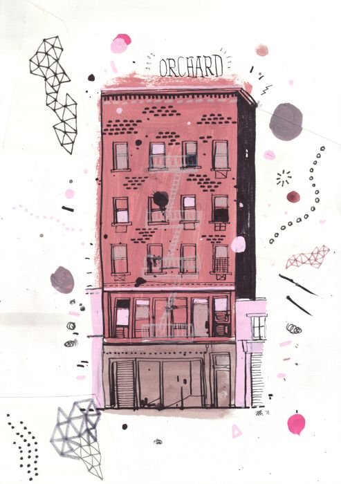 Buildings in New York City, illustration by James Gulliver Hancock