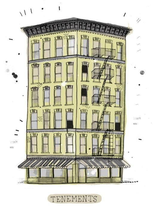 Buildings in New York City, illustration by James Gulliver Hancock