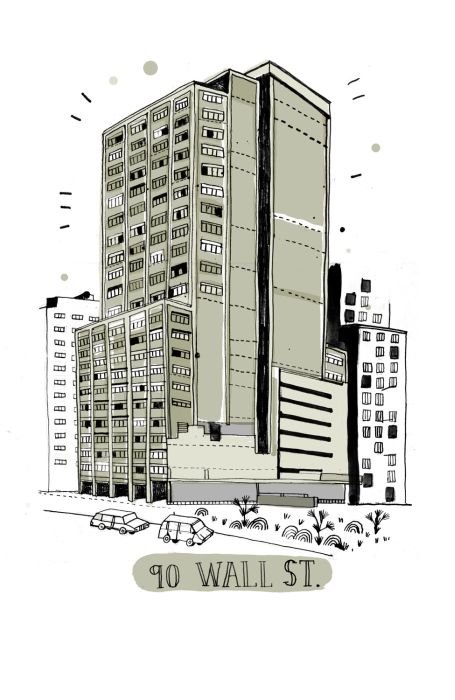 Buildings in New York City, illustration by James Gulliver Hancock