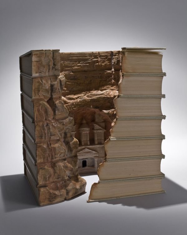 Book carvings projects by Guy Laramée