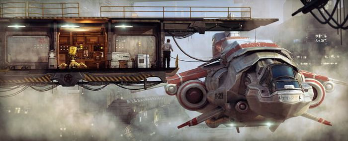 Sci-fi urban environment concepts by Stefan Morrell