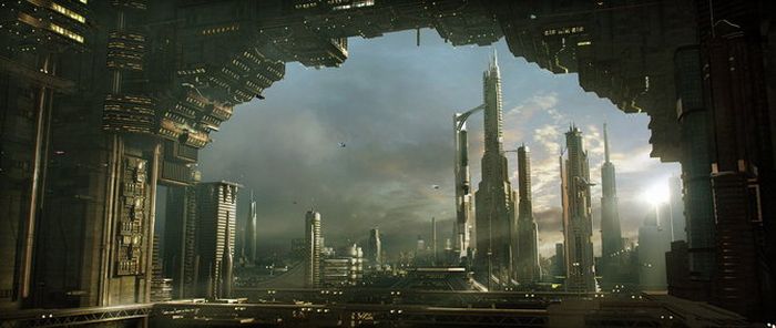 Sci-fi urban environment concepts by Stefan Morrell