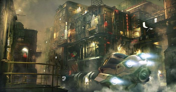Sci-fi urban environment concepts by Stefan Morrell