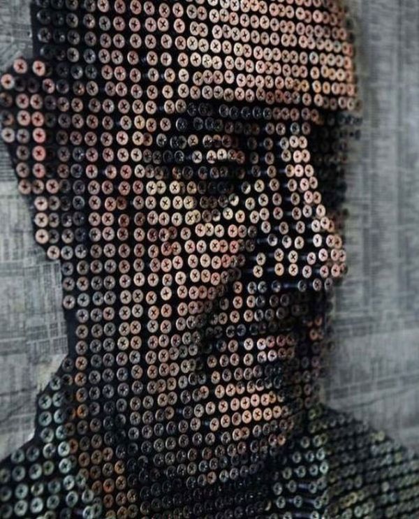 3D screw portraits by Andrew Myers