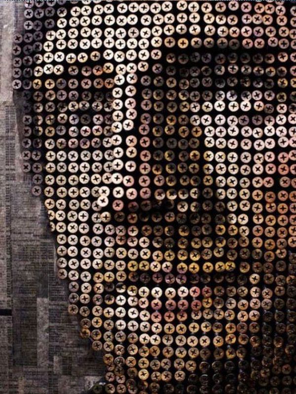 3D screw portraits by Andrew Myers